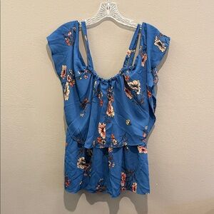 Eyeshadow Blue Floral Women's Blouse